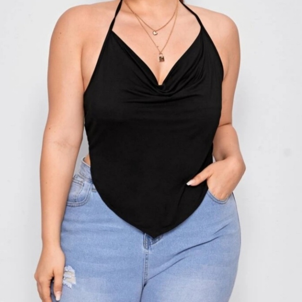 Halter top with tie